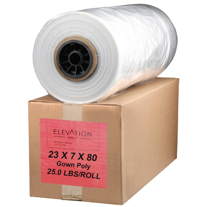 Gown Poly 80" 25 lbs NAT. .0015 - Elevation Supplies
