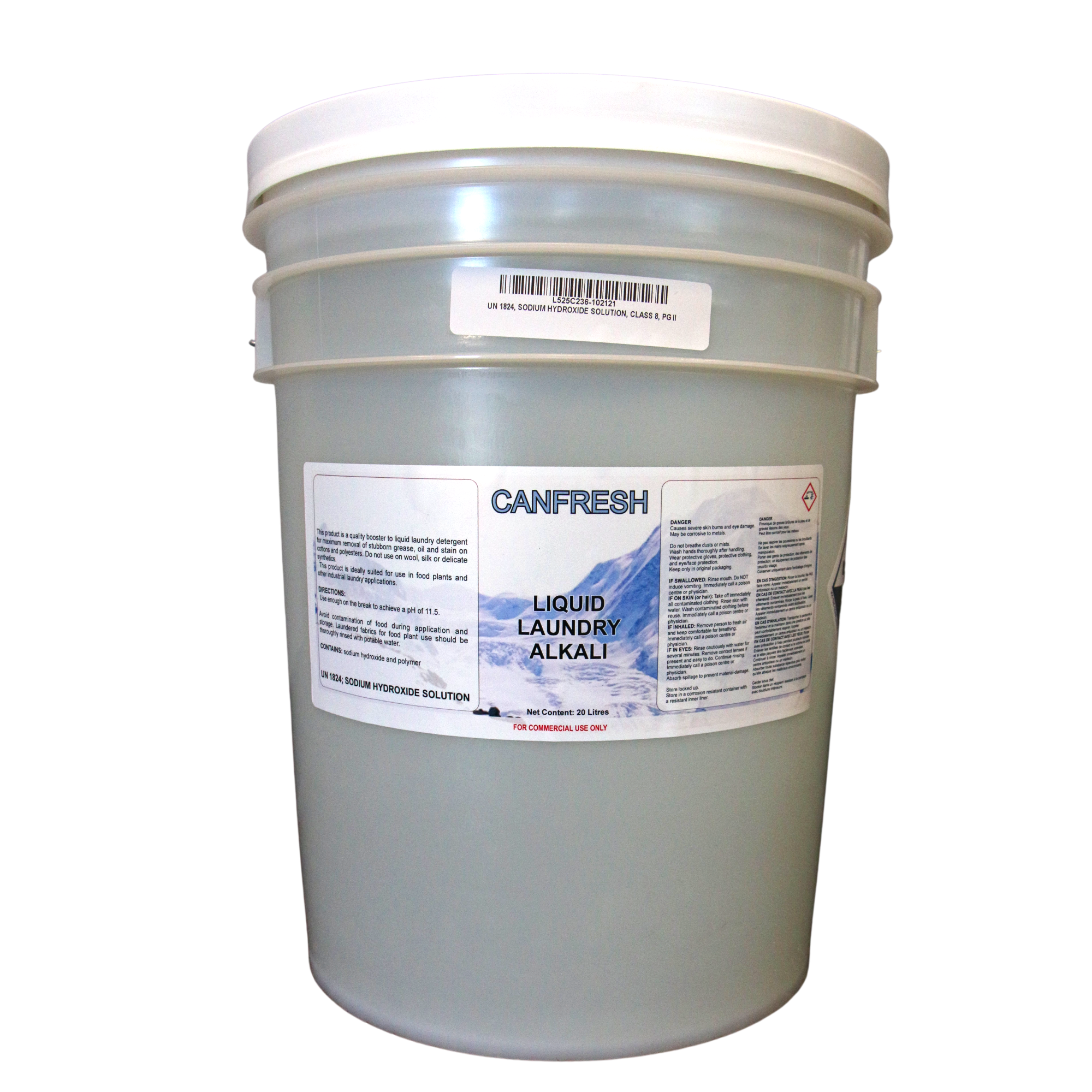 Canfresh Liquid Laundry Alkali - Laundry Detergent Booster (20 L Pail) - Elevation Supplies