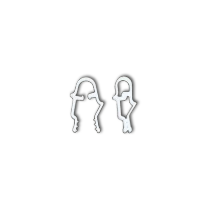White Plastic Adjustable Skirt Clips