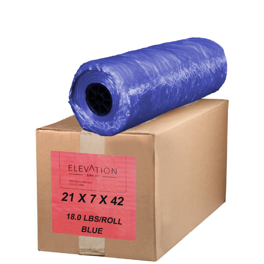 Blue Tint Poly Garment Bags 42" 18 lbs (353/Roll) - Elevation Supplies